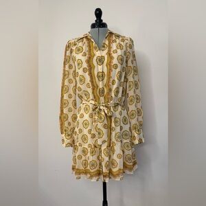 PAIGE Birch Turmeric Portofino Long Sleeve Dress XS - NWT